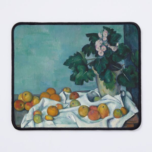 Item preview, Still Life With Apples and a Pot of Primroses by Paul Cézanne: Post-Impressionist Art Print designed and sold by artofuniverse.