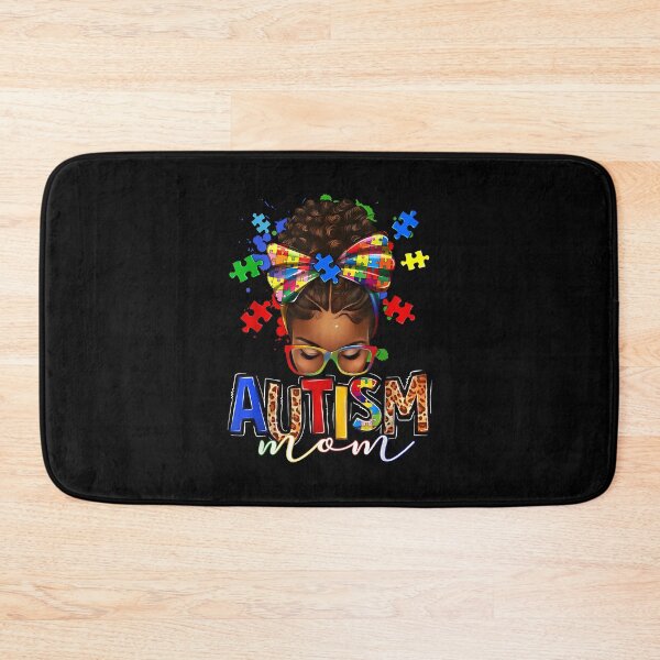 Item preview, Autism Mom Messy Bun Black Women Autism Awareness Puzzle designed and sold by Cheesymatiion.