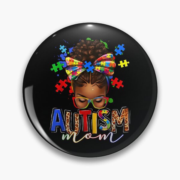 Item preview, Autism Mom Messy Bun Black Women Autism Awareness Puzzle designed and sold by Cheesymatiion.