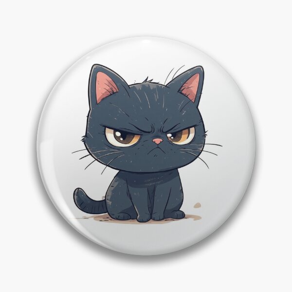 Item preview,  Grumpy Black Cat Emoji designed and sold by sanorastyle.