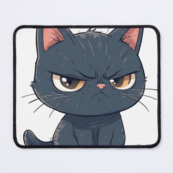 Item preview,  Grumpy Black Cat Emoji designed and sold by sanorastyle.