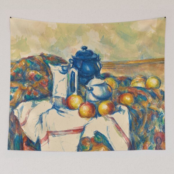 Item preview, Still Life With Blue Pot by Paul Cézanne: Post Impressionist Fine Art Print designed and sold by artofuniverse.