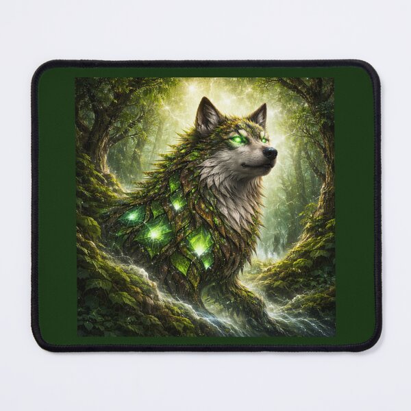 Item preview, Earth Protector Spirit Wolf – Forest Guardian Fantasy Wolf Art designed and sold by GeoWild Designs.