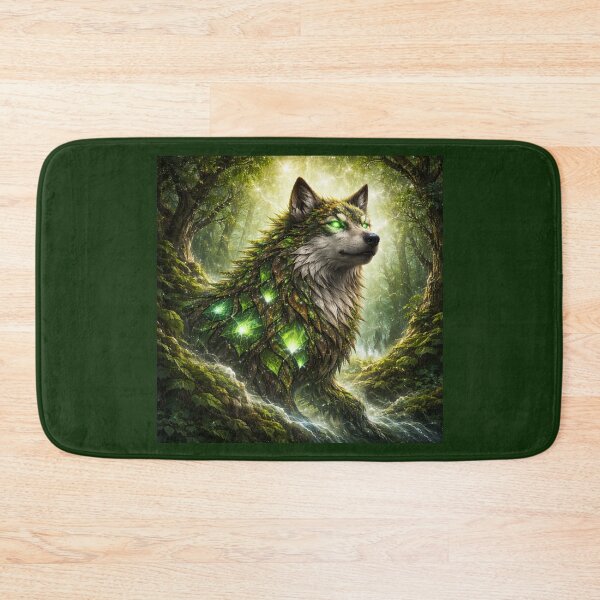 Item preview, Earth Protector Spirit Wolf – Forest Guardian Fantasy Wolf Art designed and sold by GeoWild Designs.