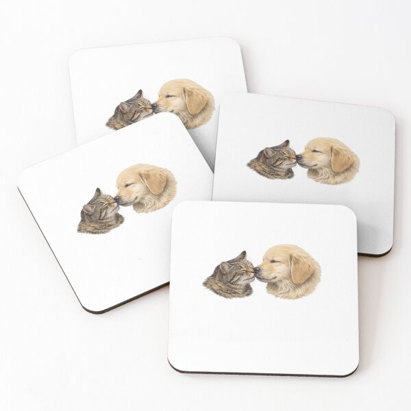 Item preview, Cute Cat and Dog Kissing designed and sold by kissing Pets.