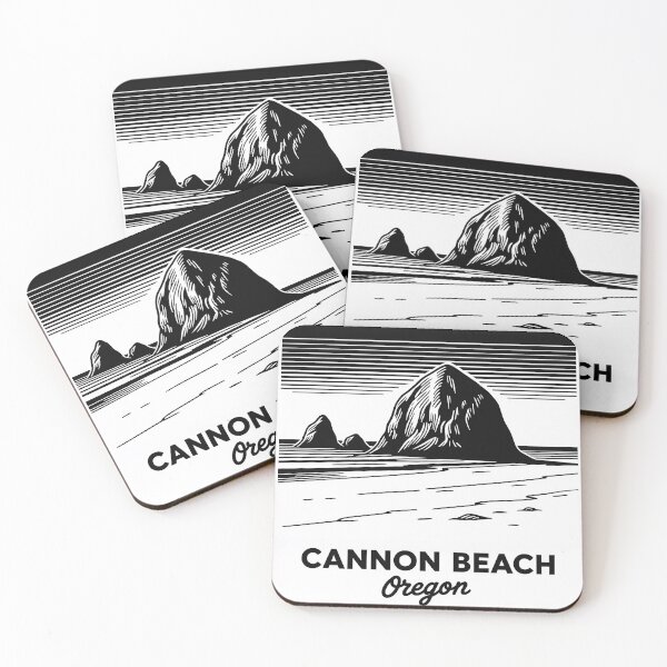 Item preview, Cannon Beach Oregon Black and White Art designed and sold by Stripe Wall Studio.