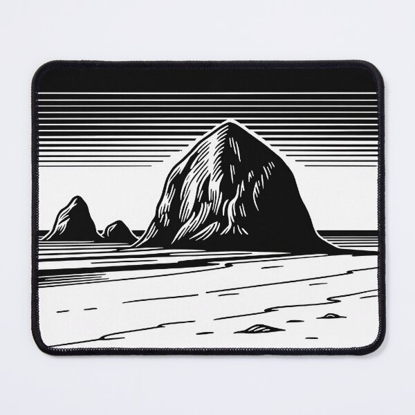 Item preview, Cannon Beach Oregon Black and White Art designed and sold by Stripe Wall Studio.