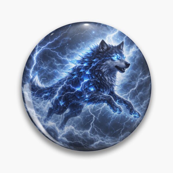 Item preview, Storm Caller Spirit Wolf – Lightning Wolf Fantasy Art designed and sold by GeoWild Designs.