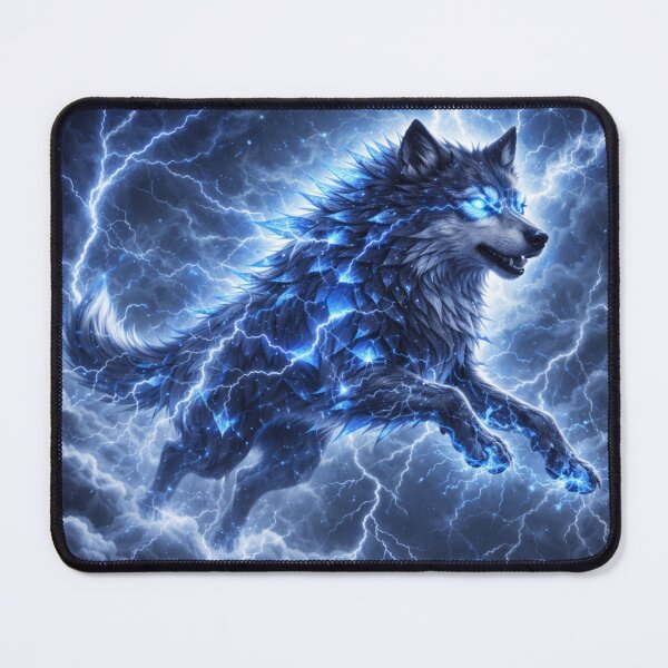 Item preview, Storm Caller Spirit Wolf – Lightning Wolf Fantasy Art designed and sold by GeoWild Designs.