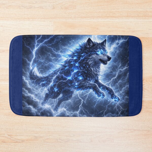 Item preview, Storm Caller Spirit Wolf – Lightning Wolf Fantasy Art designed and sold by GeoWild Designs.