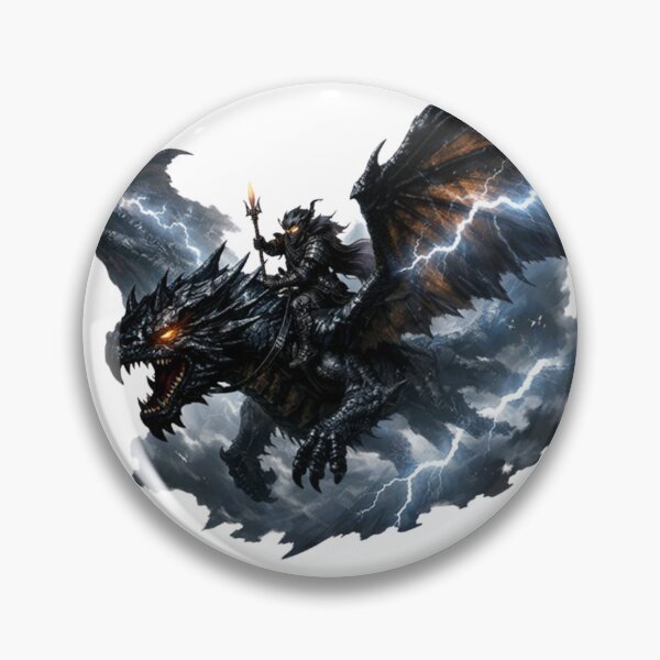 Item preview, Storm Shadow Dragon Rider Lightning Fantasy Art designed and sold by Silentbow.