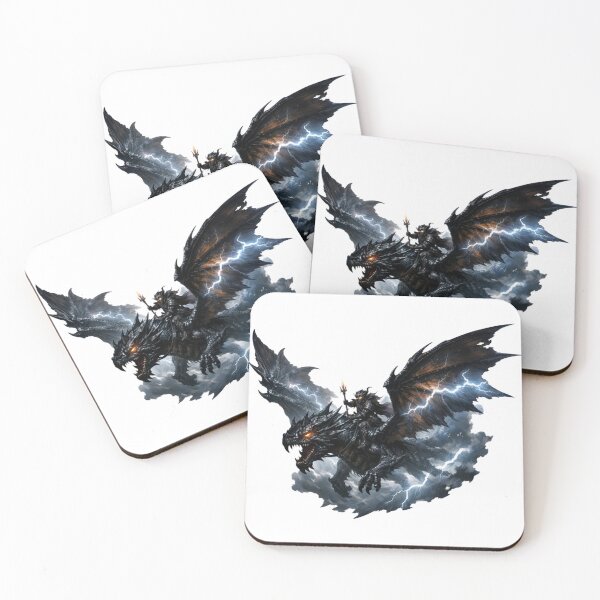 Item preview, Storm Shadow Dragon Rider Lightning Fantasy Art designed and sold by Silentbow.
