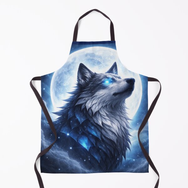 Item preview, Moon Guardian Spirit Wolf – Celestial Wolf Art with Glowing Eyes designed and sold by GeoWild Designs.