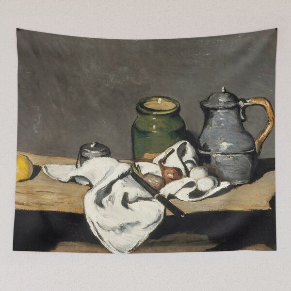 Item preview, Still Life With Kettle by Paul Cézanne: Post Impressionist Kitchen Art designed and sold by artofuniverse.