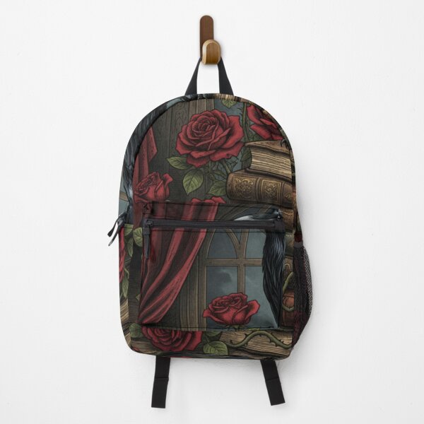 Item preview, Gothic Raven on Antique Books with Crimson Roses designed and sold by Javedempire.
