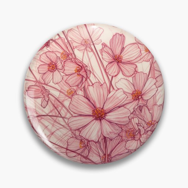 Item preview, Pink Cosmos Flowers - Pattern 4 designed and sold by AlinaSCorner.