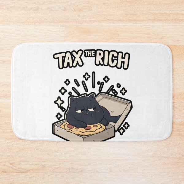 Item preview, Tax The Rich Tired Black Cat Pizza Box Design designed and sold by Region.