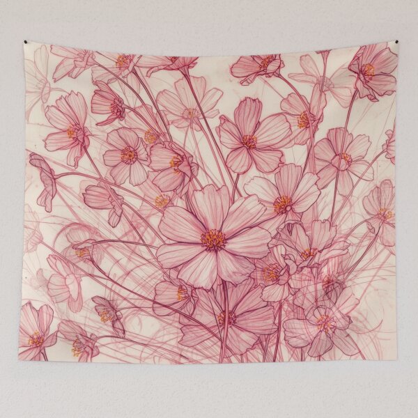 Item preview, Pink Cosmos Flowers - Pattern 4 designed and sold by AlinaSCorner.