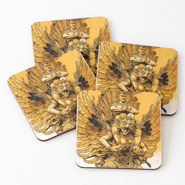 Item preview, gold line art barong bali digital art illustration designed and sold by sabartgunpla.