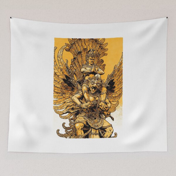 Item preview, gold line art barong bali digital art illustration designed and sold by sabartgunpla.