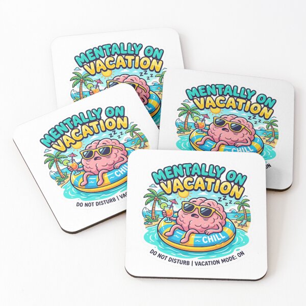 Item preview, Mentally on Vacation - Funny Brain Summer Beach Sticker designed and sold by WildSays.