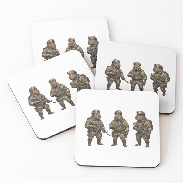 Item preview, Patriotic Capybara Squad – Realistic Capybara Soldiers with USA Flag designed and sold by HubCreates.