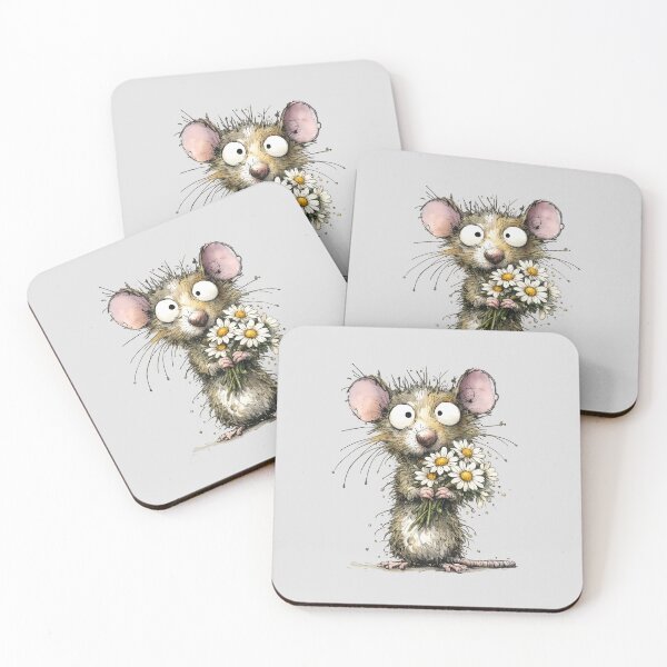 Item preview,  Funny Mouse with flowers minimalist art  designed and sold by Natart1004.
