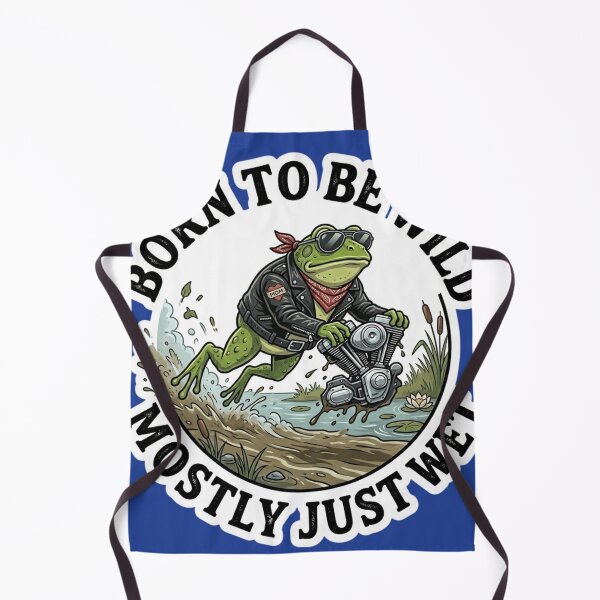 Item preview, Born To Be Wild Mostly Just Wet Funny Frog Biker Sticker designed and sold by Bug by Design.