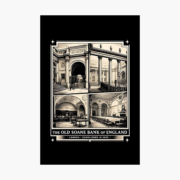 Item preview, Old Soane Bank Of England London - Demolished 1920s | Duotone Risograph Art designed and sold by WAUZ.