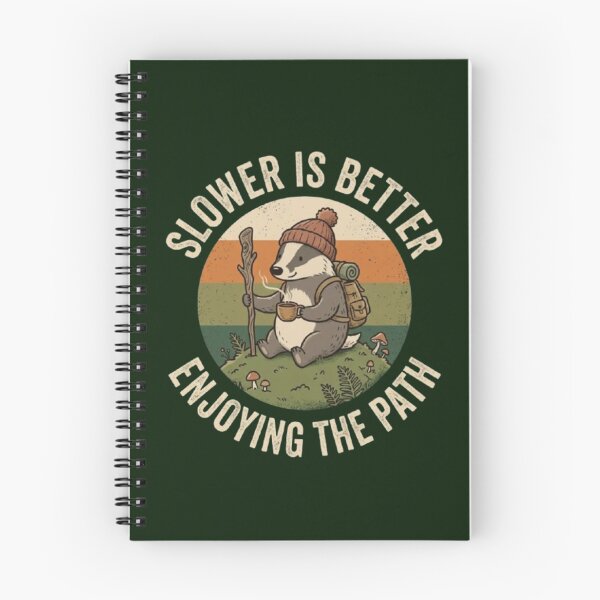 Item preview, Slower is Better – Whimsical Badger Hiking Design designed and sold by Dogandesighn.