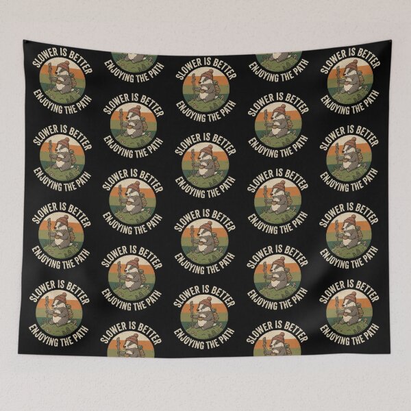 Item preview, Slower is Better – Whimsical Badger Hiking Design designed and sold by Dogandesighn.