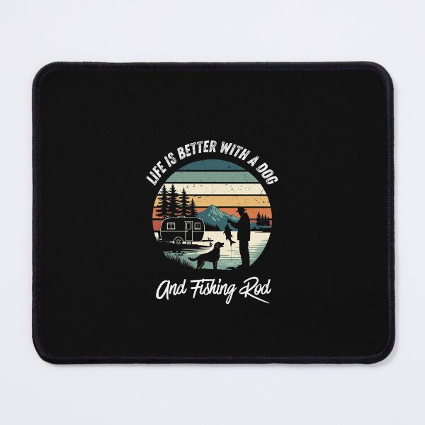 Item preview, Funny Fishing and Dog Lover Retro Vintage Silhouette Design designed and sold by paws-peaks-adv.