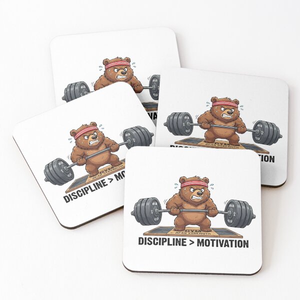 Item preview, Funny Gym Bear Discipline Over Motivation Sticker designed and sold by blastercreation.