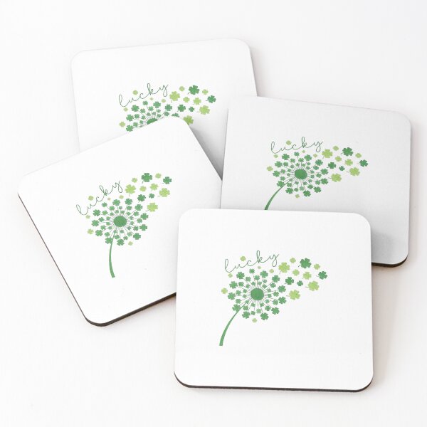 Item preview, Lucky Clover Dandelion - Aesthetic St. Patrick's Day - Blowing Luck designed and sold by HBDStudio.