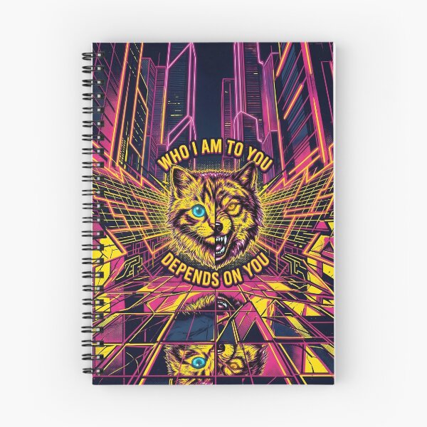 Item preview, Split Cat Wolf Attitude Neon High Contrast designed and sold by MarCinu Art.