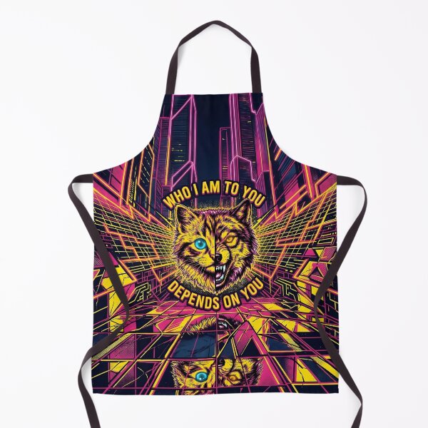 Item preview, Split Cat Wolf Attitude Neon High Contrast designed and sold by MarCinu Art.
