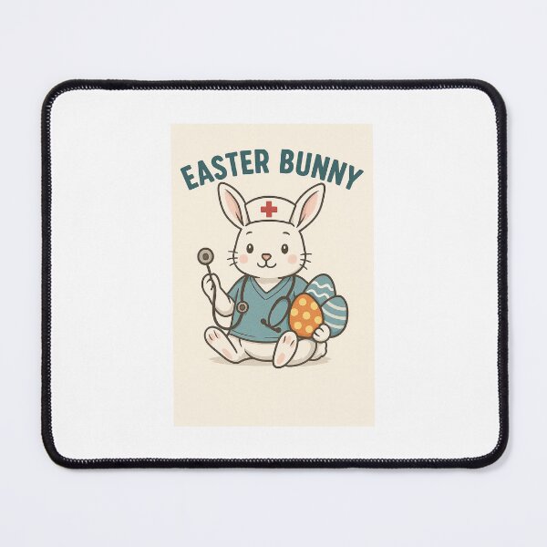 Item preview, Easter Bunny Nurse – Festive Medical Illustration designed and sold by Lyvion design.