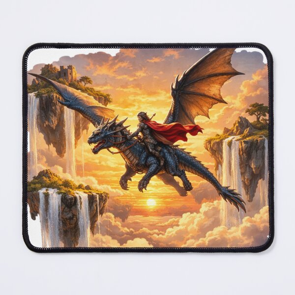 Item preview, Epic Dragon Rider Floating Islands Fantasy Landscape designed and sold by Silentbow.