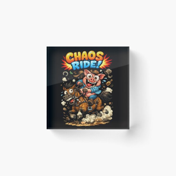 Item preview, Chaos Pig riding Horse Sticker designed and sold by Chaotic Critters.