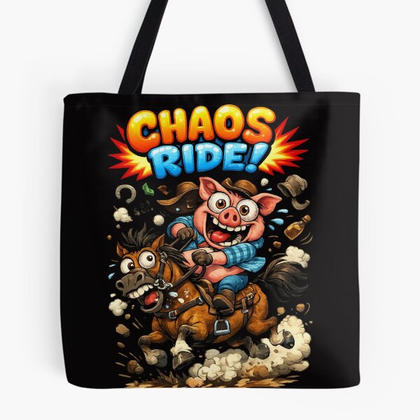 Item preview, Chaos Pig riding Horse Sticker designed and sold by Chaotic Critters.