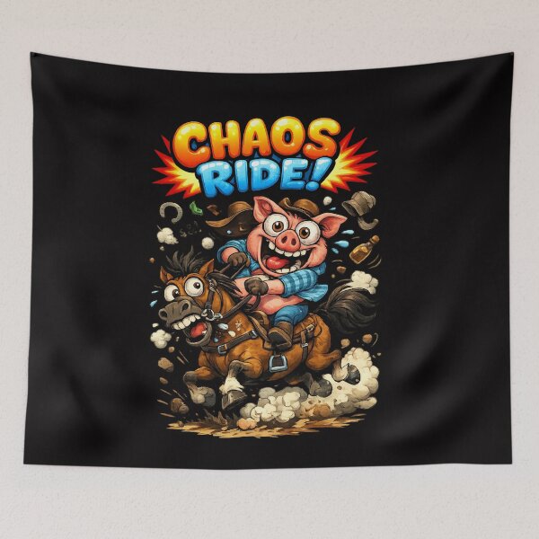 Item preview, Chaos Pig riding Horse Sticker designed and sold by Chaotic Critters.