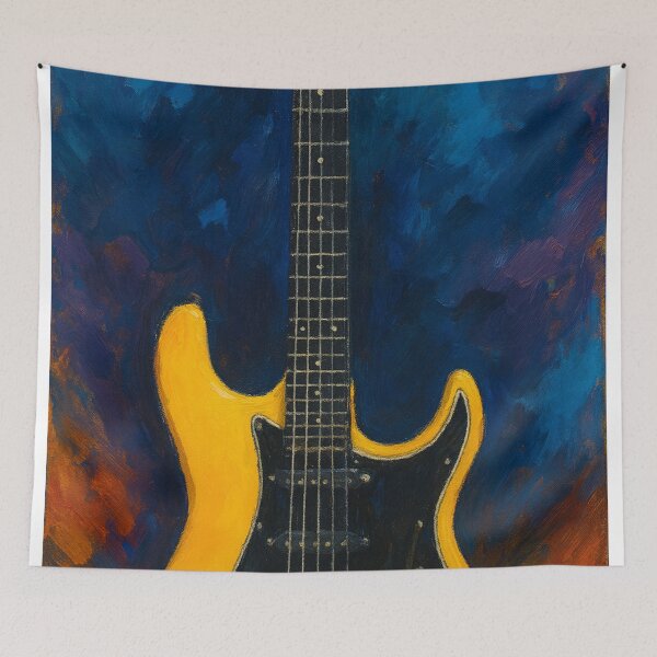Item preview, Yellow Electric Guitar Abstract Painting designed and sold by Joey Santiago.