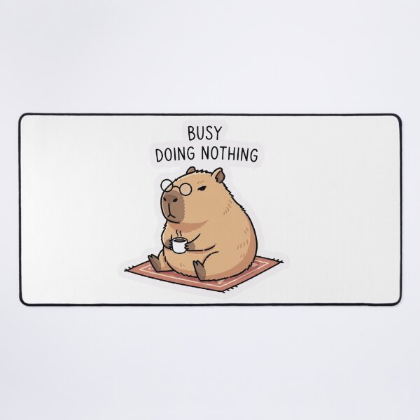 Item preview, Title: Cute Capybara Coffee Sticker - Busy Doing Nothing Humor designed and sold by Universal Art Shop.