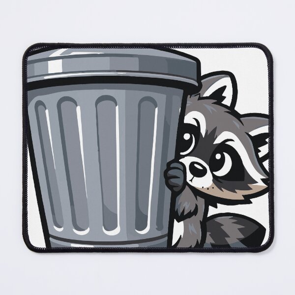 Item preview, A cautious raccoon carefully observing the world from behind a trash can. The design captures the funny and curious personality often associated with raccoons. designed and sold by Dejbar.
