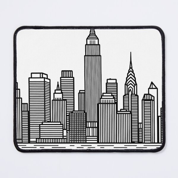 Item preview, New York City Travel Illustration Line Art designed and sold by Stripe Wall Studio.