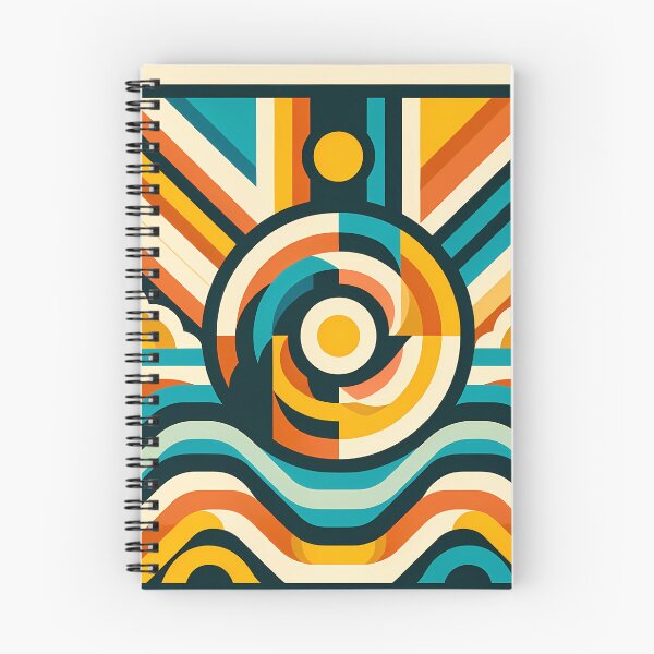 Item preview, Retro Geometric Sun and Waves designed and sold by InkSmithery.