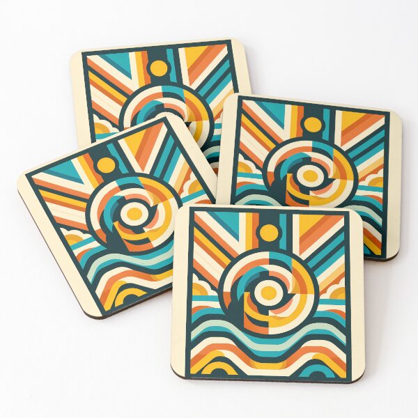Item preview, Retro Geometric Sun and Waves designed and sold by InkSmithery.