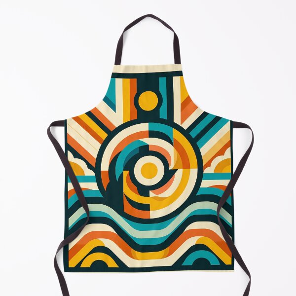 Item preview, Retro Geometric Sun and Waves designed and sold by InkSmithery.
