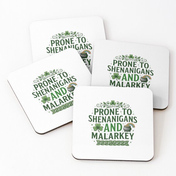 Item preview, Prone to Shenanigans and Malarkey - Funny St. Patrick's Day Logo designed and sold by HBDStudio.