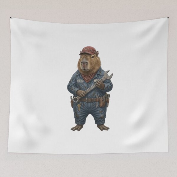 Item preview, Capybara Mechanic – Realistic Capybara with Tools and Wrench designed and sold by HubCreates.